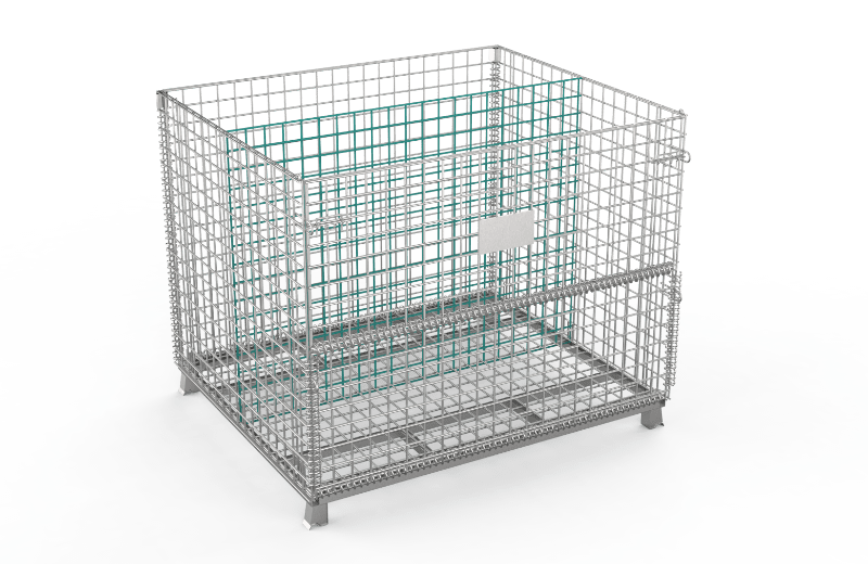 A customized horizontal divider in the wire container.