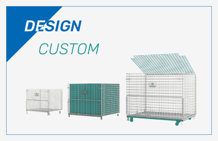 Three wire mesh containers with different designs.