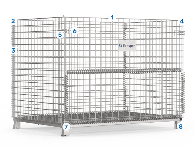 A standard galvanized wire container.