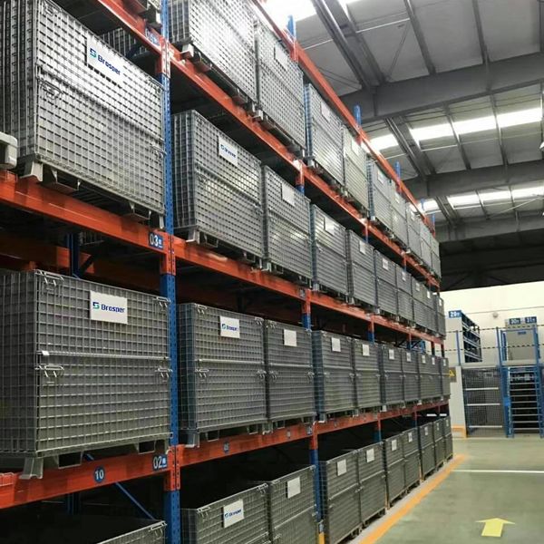 Several wire containers on the shelves