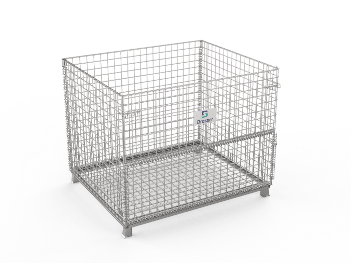 A standard galvanized wire container.