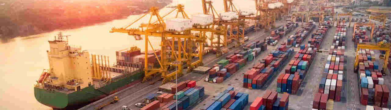 Several containers beside of the port.