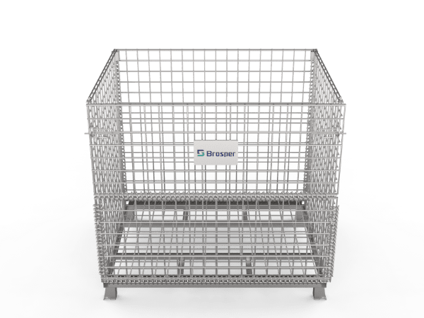 A wire container with 32 inch × 40 inch × 34 inch sizes.