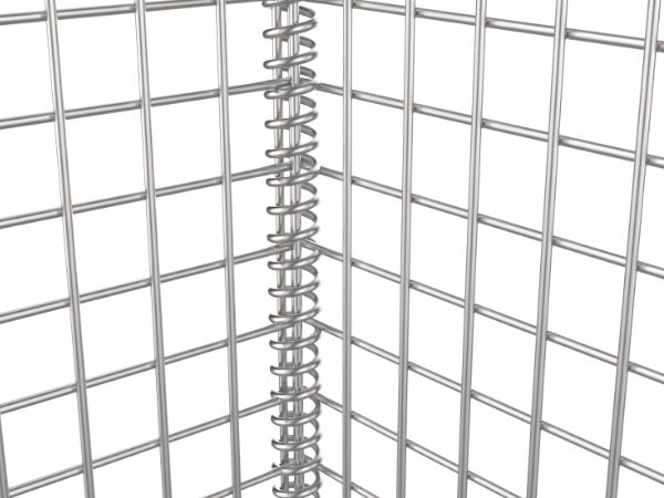 A detail of spiral wire of wire container.